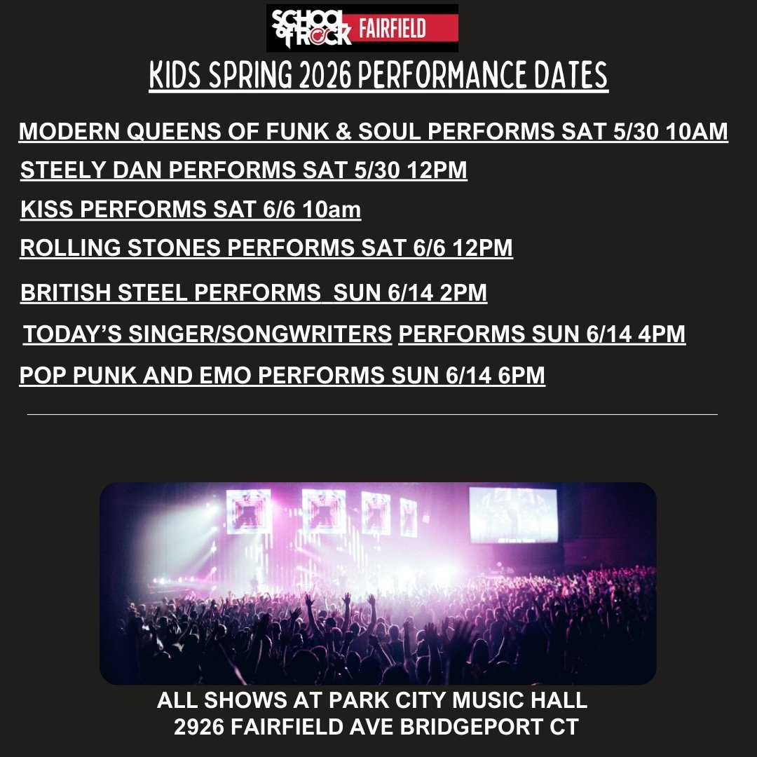 Kids spring 2026 Performance dates