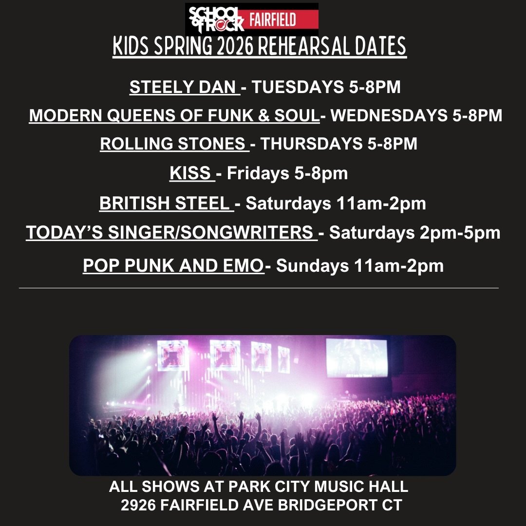 Kids spring 2026 Reherarsal Dates